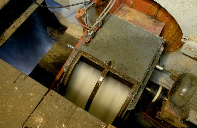 Our turbine, powered by the Falls River.