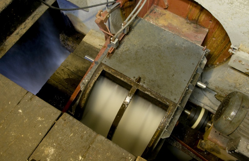 Our turbine, powered by the Falls River.