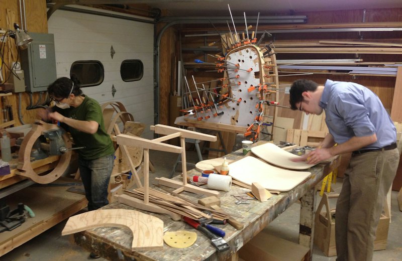 Fabrication in progress in the Wood Shop.