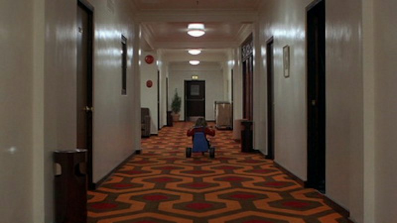 Outlook Hotel, “The Shining”: The labyrinthine hallways are disorienting, the repetition almost surreal, as reality and fantasy become conflated. – Harding Dowell